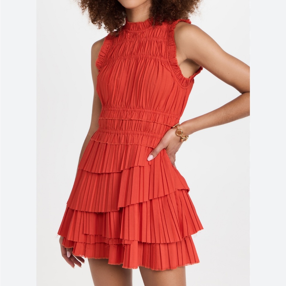 Sea New York Sleeveless Orange Mini Dress